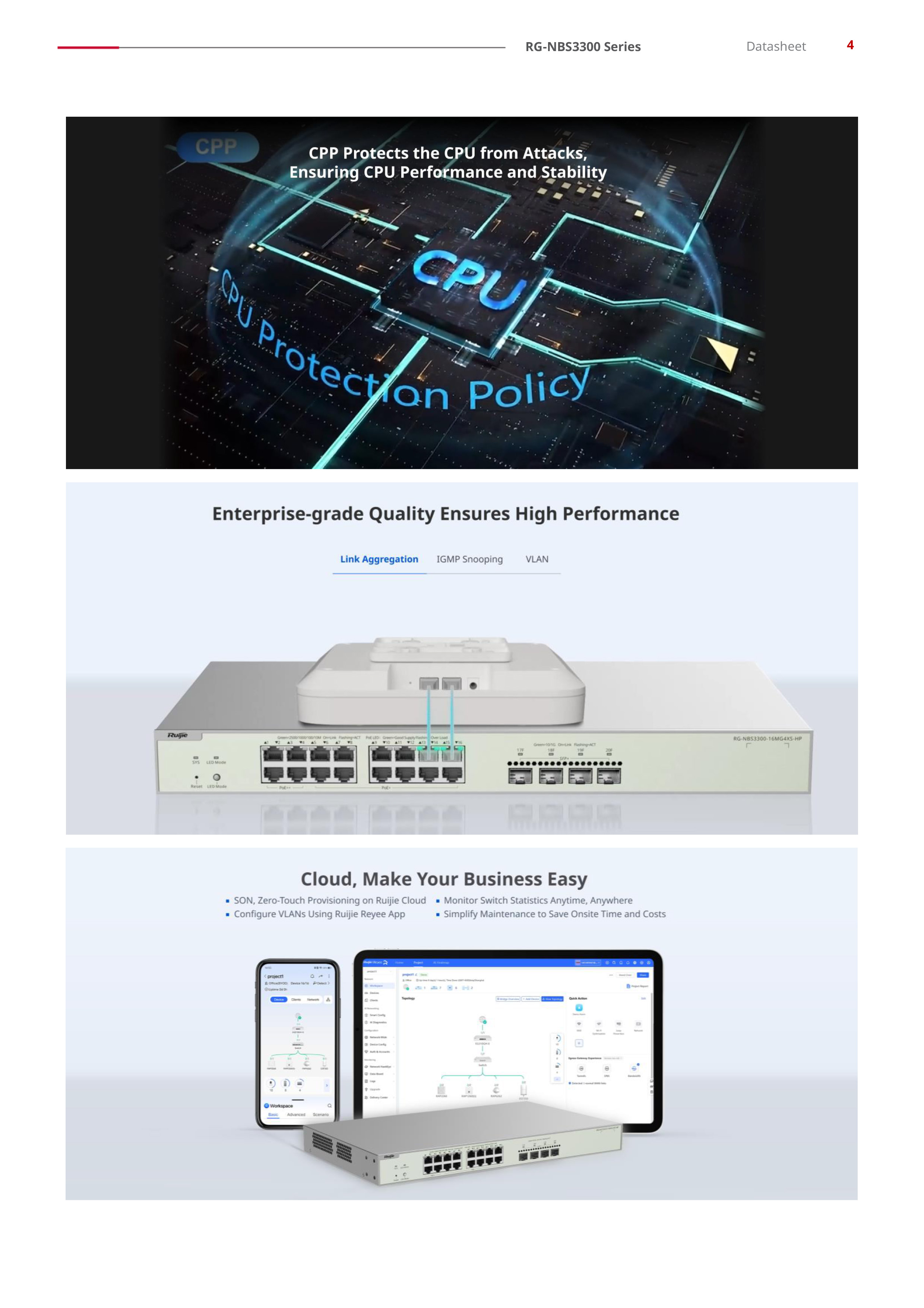 RUIJIE RG-NBS3300-8MG2XS-P, 8-Port Muti-Gigabit Layer 2 Managed Switch with 8 x PoE+ Ports, and 2 x SFP+ Uplink Ports BY BILLIONAIRE SECURETECH RG-NBS3300-8MG2XS-P