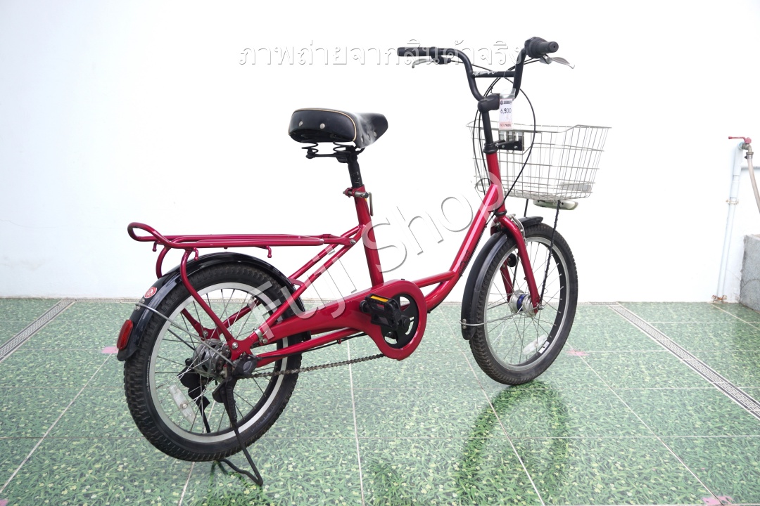 จักรยานแม่บ้าน Cargo ญี่ปุ่น - ล้อ 20x2.125 - เกียร์ดุม 3 สปีด - อลูมิเนียม - ไฟหน้าอัตโนมัติ - Bridgestone Josie WGN - สีแดง [จักรยานมือสอง]