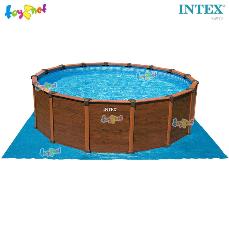 Intex 15ft 8in Wood-Grain Pool Set w/Sand Filter Pump (4.78 x 1.24 m) No.54972