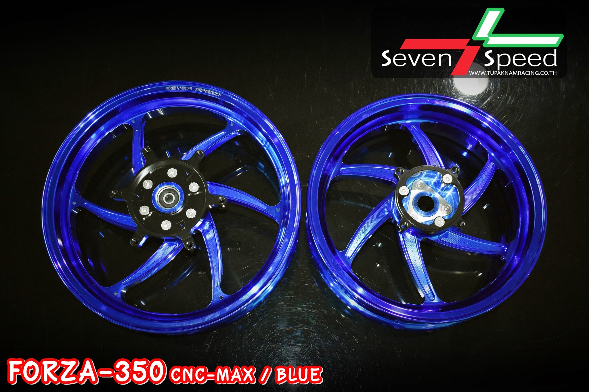 CNC MAX XMAX300 ล้อแม็ก X MAX300 sevenspeed - งานตรงรุ่น ไม่ต้องแปลงรถ - งานไทยแท้ เกรดพรีเมี่ยม - ผลิตจากวัตถุดิบคุณภาพสูงด้วยเครื่องจักรที่ทันสมัย - ชิ้นงานมีความละเอียดสวยงาม - มีความสวยงาม แข็งแรง ทนทาน ราคา 9,800 บาท