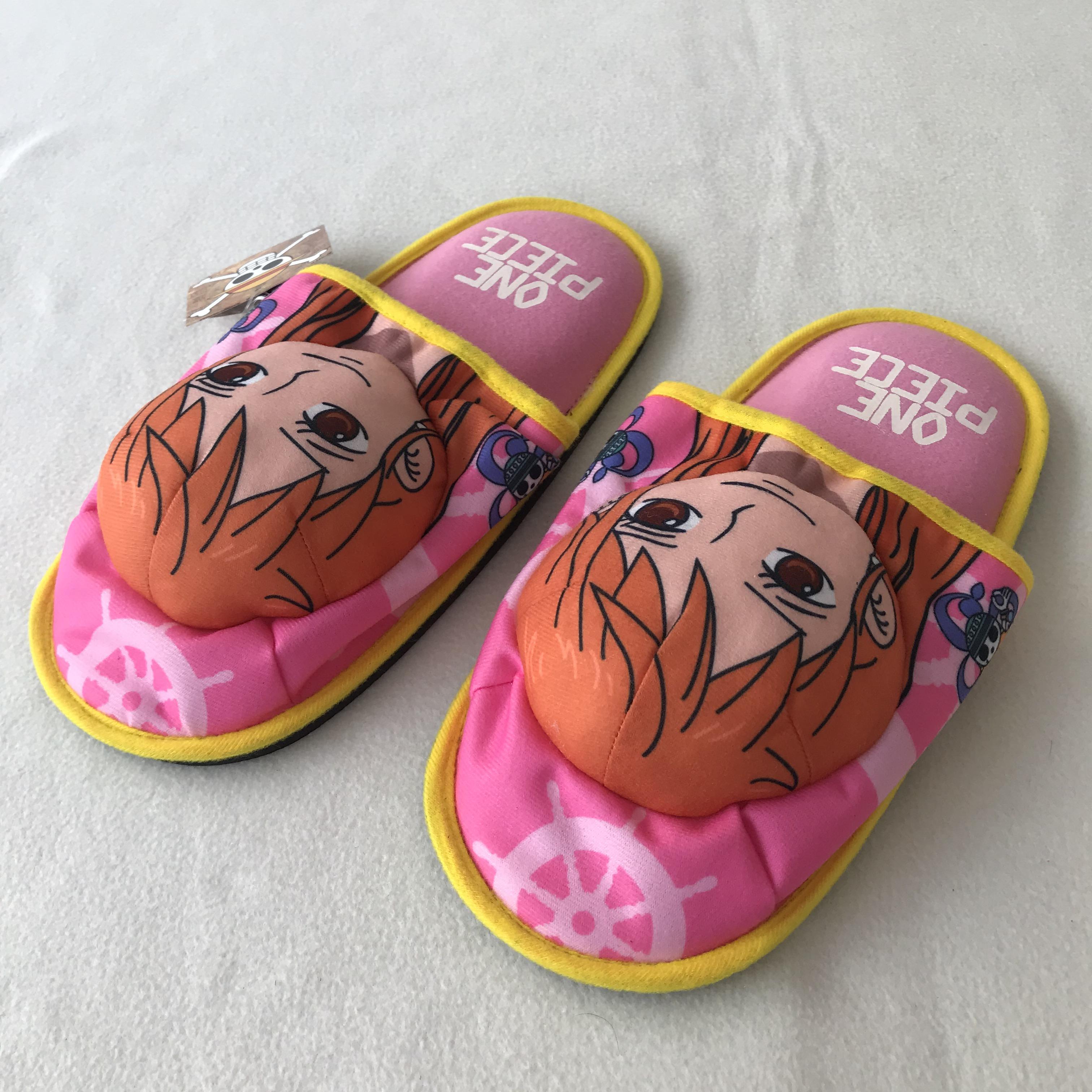 One Piece รองเท้าใส่ในบ้าน รองเท้าแตะ วัน พีช นามิ ลิขสิทธิ์แท้ สำหรับผู้ใหญ่ One Piece Nami Slippers Shoes Sandal Pink Free Size