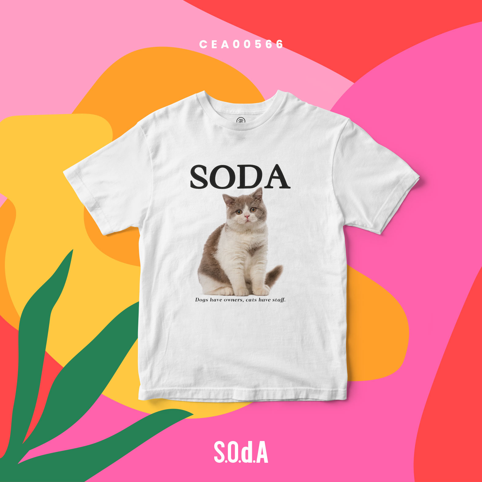 เสื้อยืด พิมพ์ลาย S.O.d.A CAT รหัส CEA00566 #เสื้อยืด #SOdA #SHOPTER