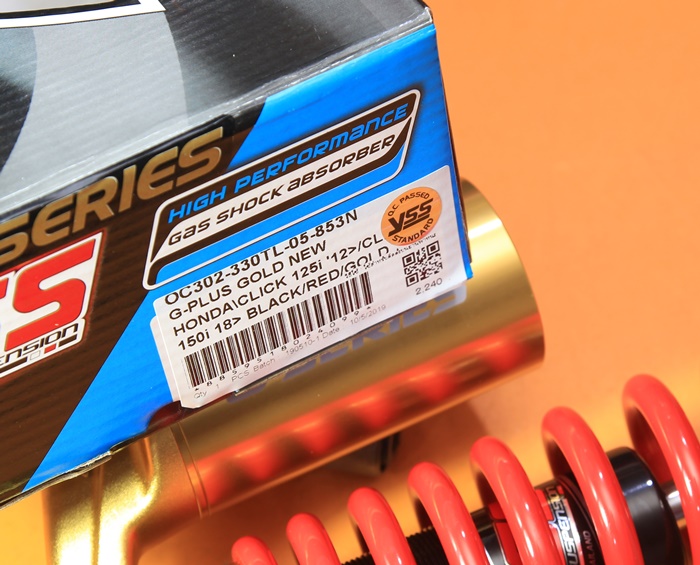 โช็ค YSS HONDA CLICK 125I-150 OC302-330TL-853N G-PLUS GOLD NEW BLACK/RED/GOLD