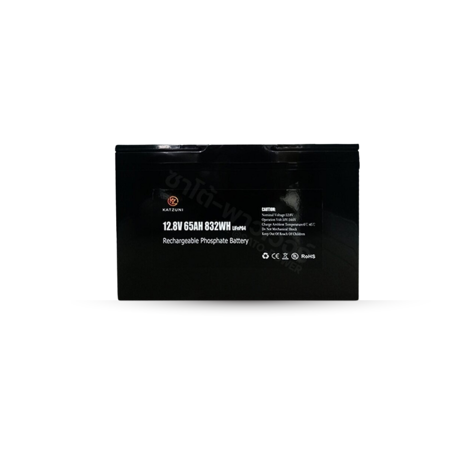 แบตเตอรี่ลิเธียมไอออนฟอสเฟส / Rechargeable Phosphate Battery 12.8V 65Ah 832WH แบตเตอรี่ ลิเทียม ไอออน ฟอสเฟส แบตลิเทียม