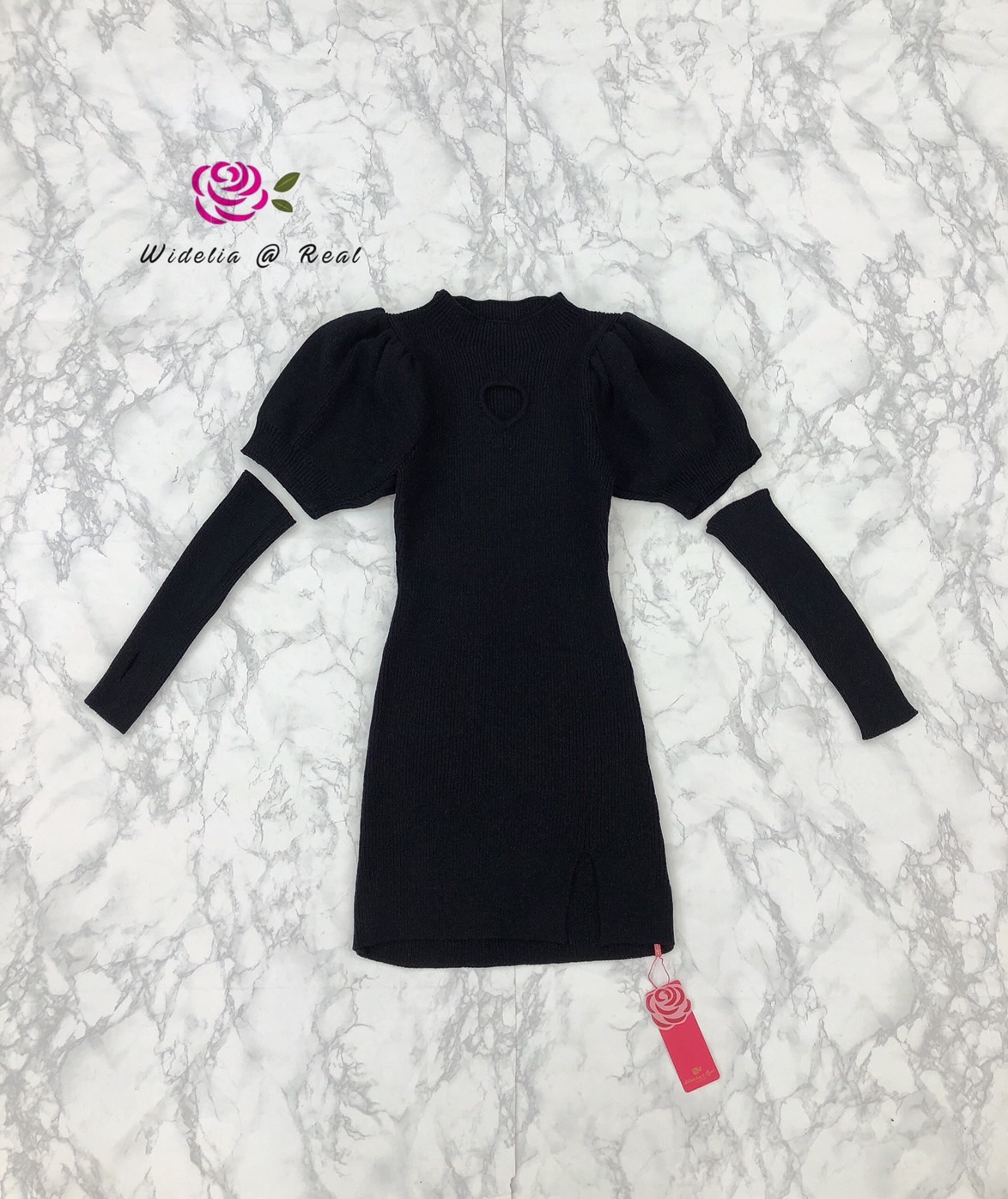 Korea Dress เดรสแขนพองสุดน่ารัก ช่วงแขนต่อแขนสามารถถอดได้ปังมาก