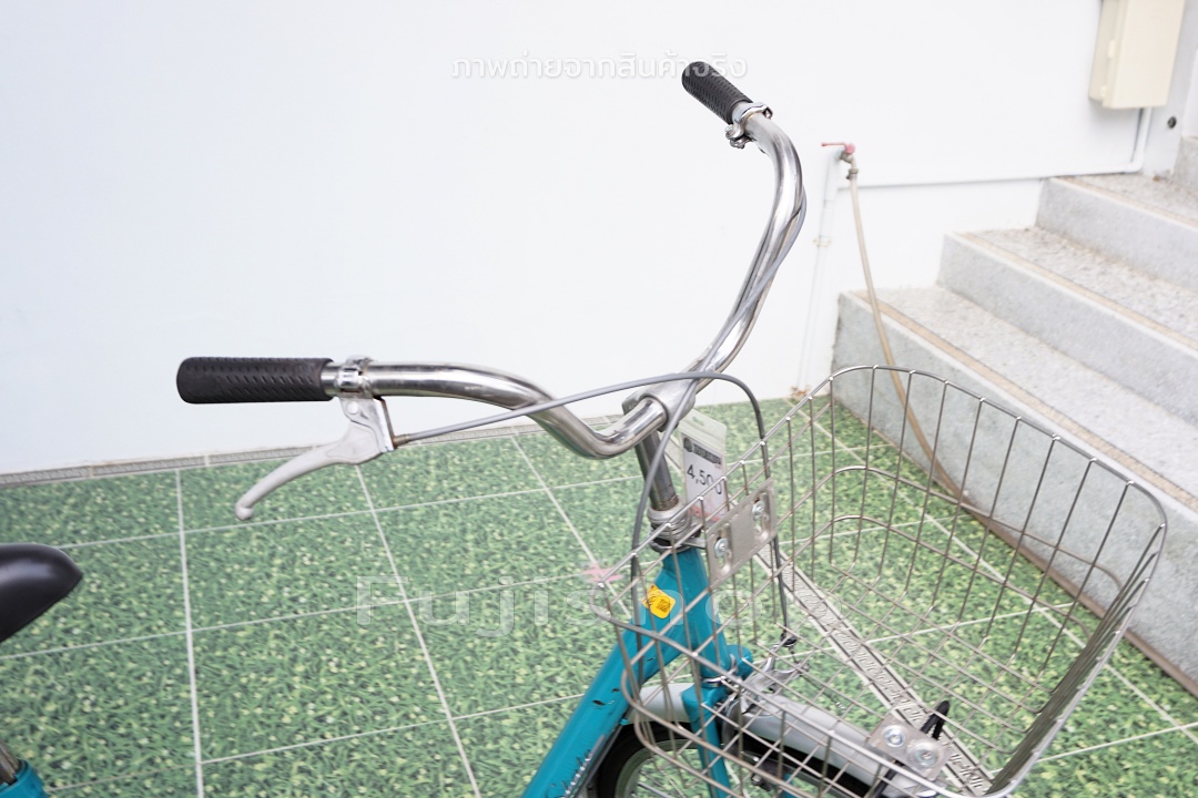 จักรยานแม่บ้านญี่ปุ่น - ล้อ 26 นิ้ว - ไม่มีเกียร์ - ไฟหน้าอัตโนมัติ - Maruishi - สีเขียวน้ำทะเล [จักรยานมือสอง]