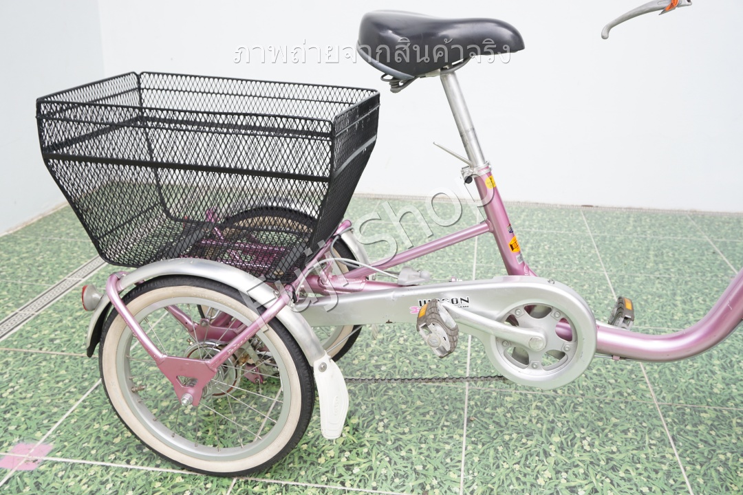 จักรยานสามล้อญี่ปุ่น - ล้อ 18/16 นิ้ว - มีเกียร์ - อลูมิเนียม - Bridgestone - สีชมพู [จักรยานมือสอง]