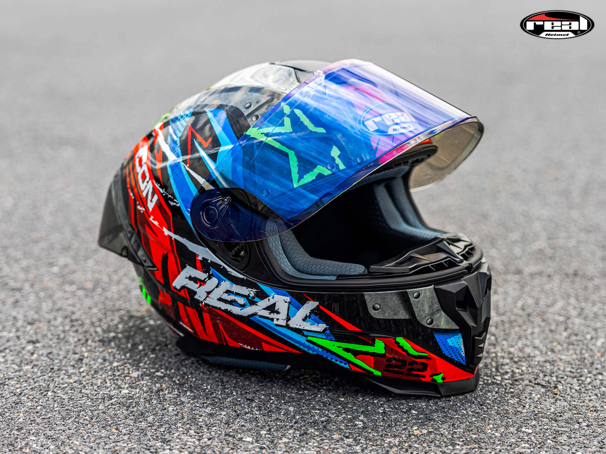 หมวกกันน็อค REAL รุ่น Falcon ลาย ICON สี แดง