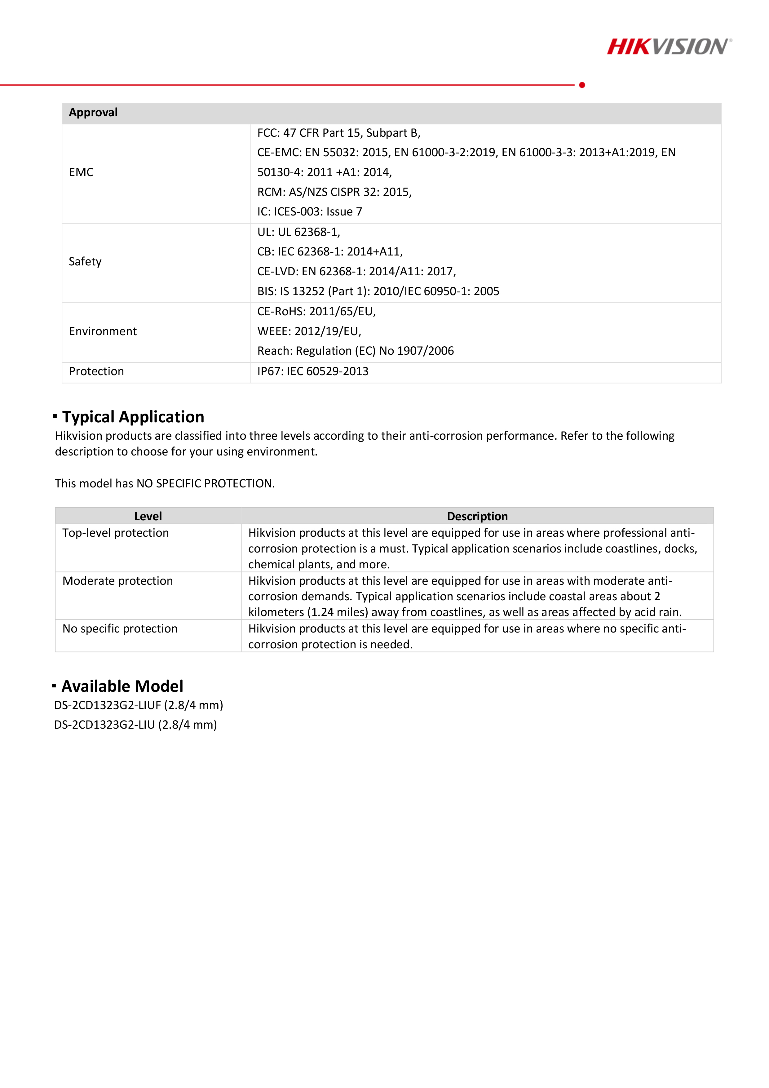 HIKVISION DS-2CD1323G2-LIUF ( 2.8 / 4 mm.) กล้องวงจรปิดระบบ IP 2 MP มีไมค์ในตัว เลือกปรับโหมดเป็นภาพสี 24 ชม. หรือเป็นภาพขาวดำตอนกลางคืนได้ BY BILLIONAIRE SECURETECH DS-2CD1323G2-LIUF