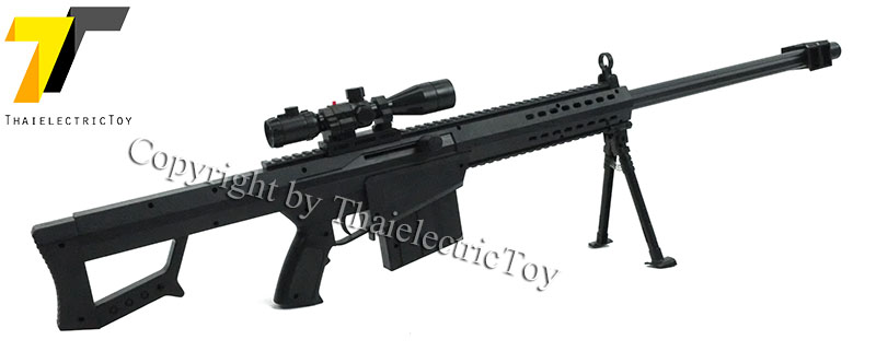 อัดลมพลาสติกบาร์เร็ต M107 ชักยิงทีล่ะนัด มีกล้องติดเลเซอร์ หนัก 574 กรัม ยาว 1 เมตร