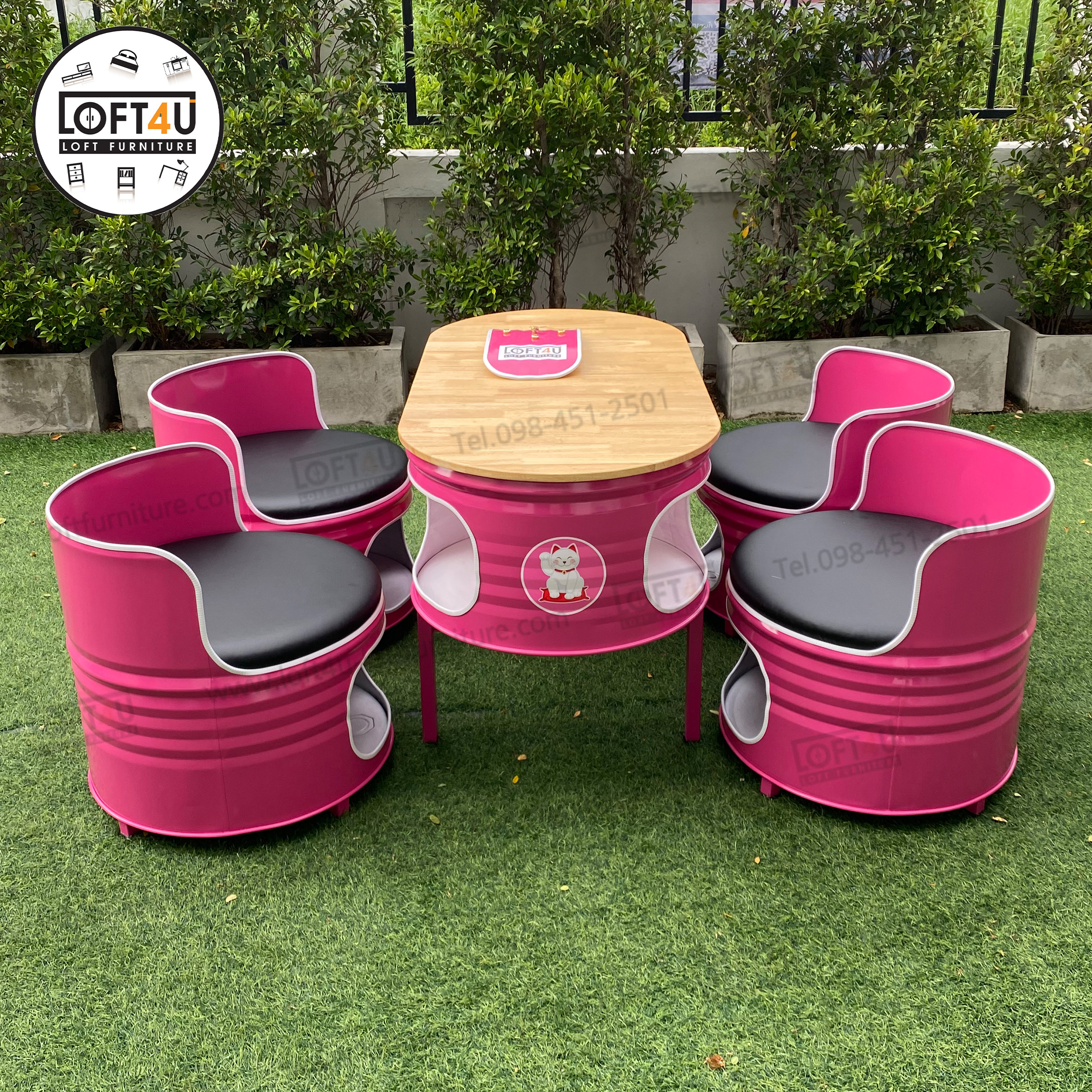 โต๊ะอาหาร Dining Table : wooden cushion / 4 seats