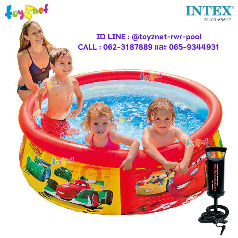 Intex Easy Set Pool 6ft (1.83m) Cars no.28103 + DQI Air Pump