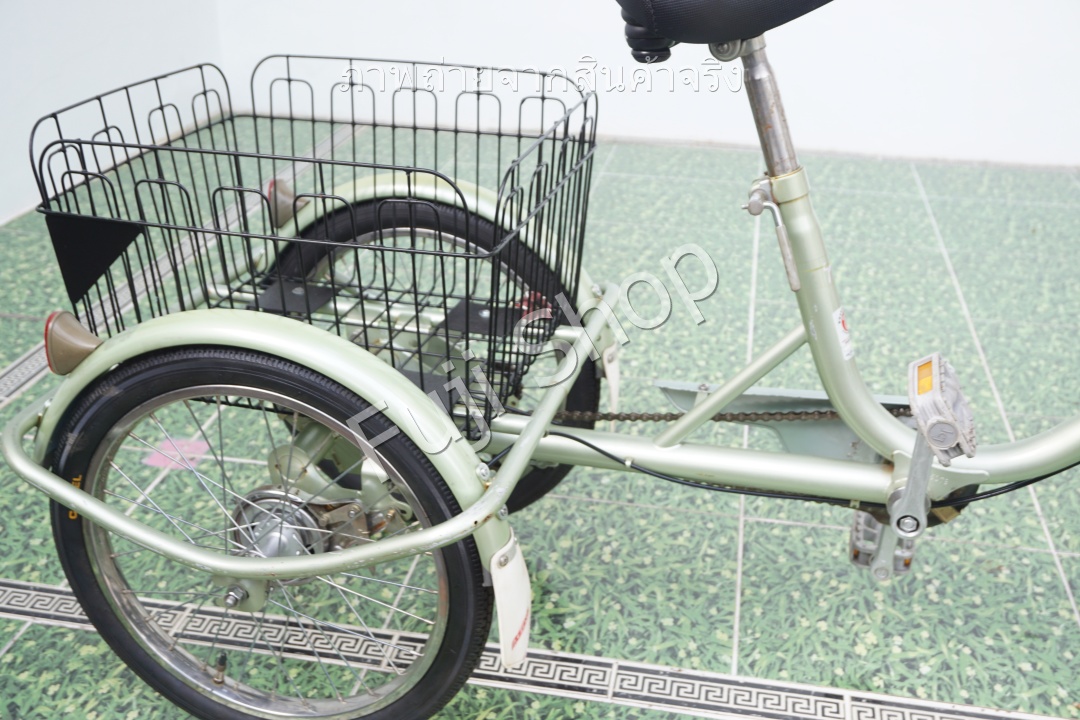 จักรยานสามล้อญี่ปุ่น - ล้อ 20/18 นิ้ว - มีเกียร์ - Maruishi - สีเขียว [จักรยานมือสอง]