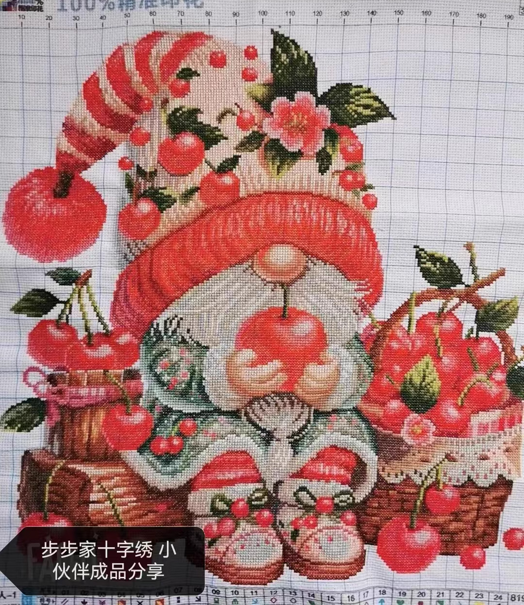 dwarf-1102 *สินค้าหมด* ชุดปักครอสติช ลายคนแคระแอปเปิ้ล (ไม่มีเดินเส้น ไม่มีผังลาย พิมพ์ลายปักบนผ้าเลย ผ้า11CTพิมพ์ลาย มีประกาย ปัก 3 เส้นเล็ก) ขนาด 50*50 ซม.ผ้าครอสติช 11CTพิมพ์ลายปักบนผ้า ไหมคอตตอน 53 สี เข็ม