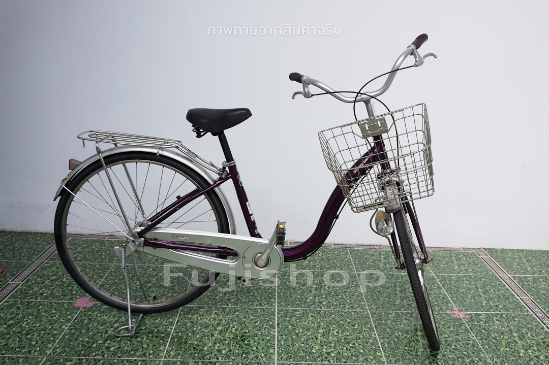 จักรยานแม่บ้านญี่ปุ่น - ล้อ 26 นิ้ว - ไม่มีเกียร์ - อลูมิเนียม - ไฟหน้าอัตโนมัติ - Bridgestone - สีม่วง [จักรยานมือสอง]
