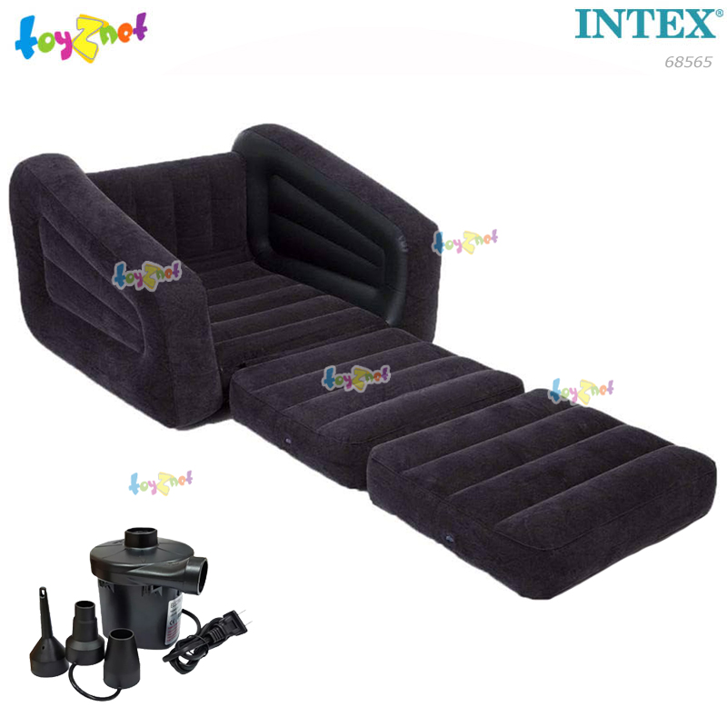 Intex Pull-Out Chair 1.07x2.21x0.66 m Black [No water bottle holder] no.68565 + Elec. Air Pump