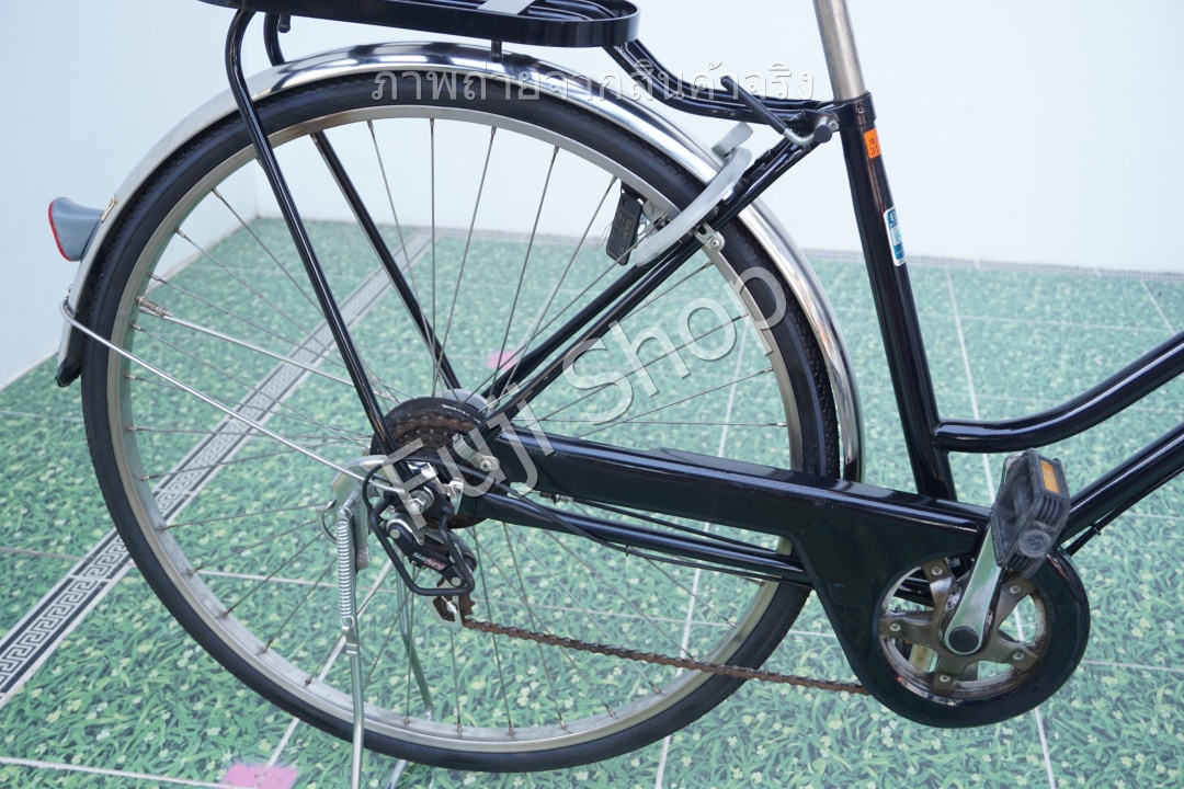 จักรยานแม่บ้านญี่ปุ่น - ล้อ 27 นิ้ว - เกียร์ 6 สปีด - ไฟหน้าอัตโนมัติ - Bridgestone - สีดำ [จักรยานมือสอง]