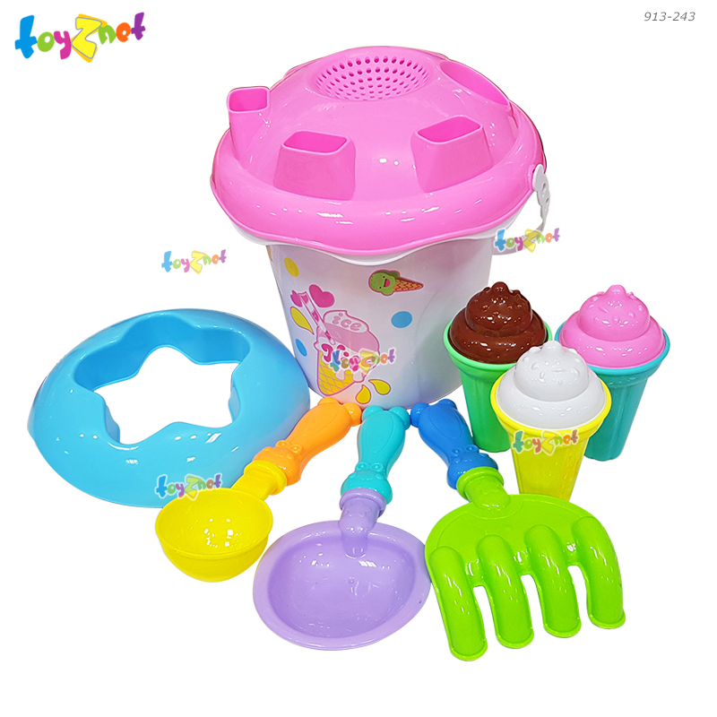 Toyznet Beach Set White-Pink Ice Cream Basket no.913-243
