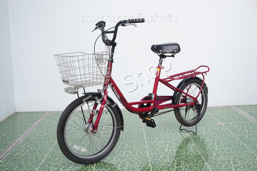 จักรยานแม่บ้าน Cargo ญี่ปุ่น - ล้อ 20x2.125 - เกียร์ดุม 3 สปีด - อลูมิเนียม - ไฟหน้าอัตโนมัติ - Bridgestone Josie WGN - สีแดง [จักรยานมือสอง]