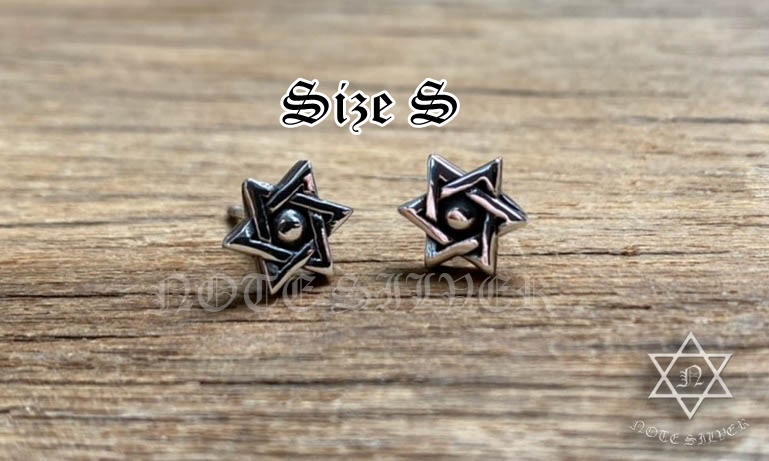 ต่างหูเงินแท้ ดาวหกแฉก Size S Star of David Sterling Silver 925 NSER2553