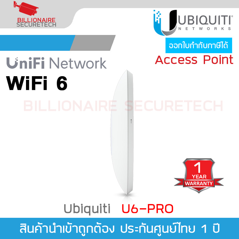 UBIQUITI U6-PRO Access Point UniFi WiFI 6 (AX) 5.3Gbps , 1 Port Lan Gigabit , MINO 4x4 Dual Band BY BILLIONAIRE SECURETECH U6-PRO
