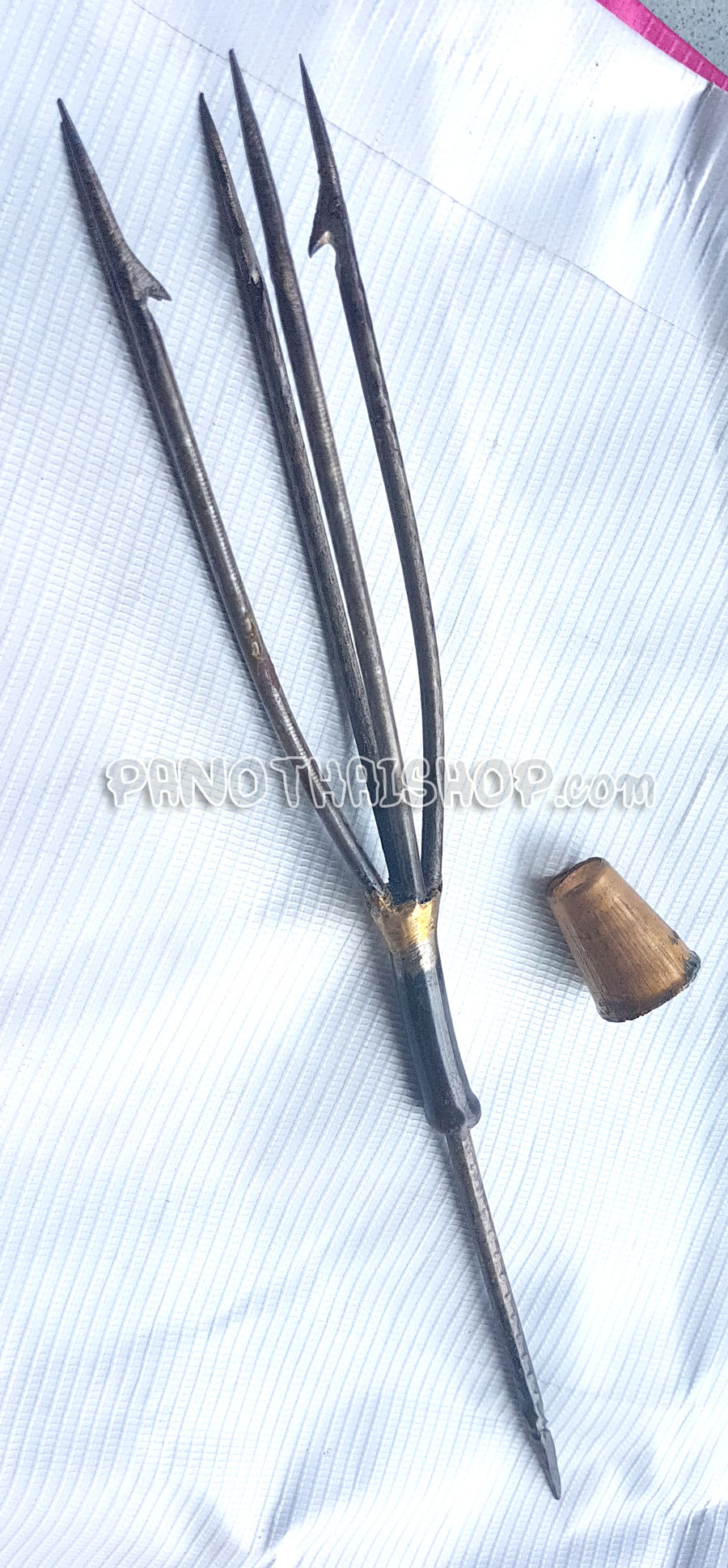 ฉมวกแทงปลา-งู ทำจากเหล็กสปริงแข็งแรงเชื่อมทองเหลือง