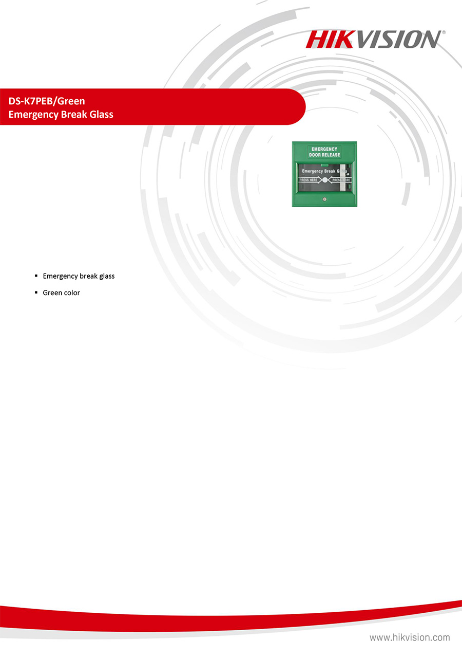 HIKVISION DS-K7PEB/Green Exit & Emergency Button / Emergency break glass Green color BY BILLIONAIRE SECURETECH DS-K7PEB/Green