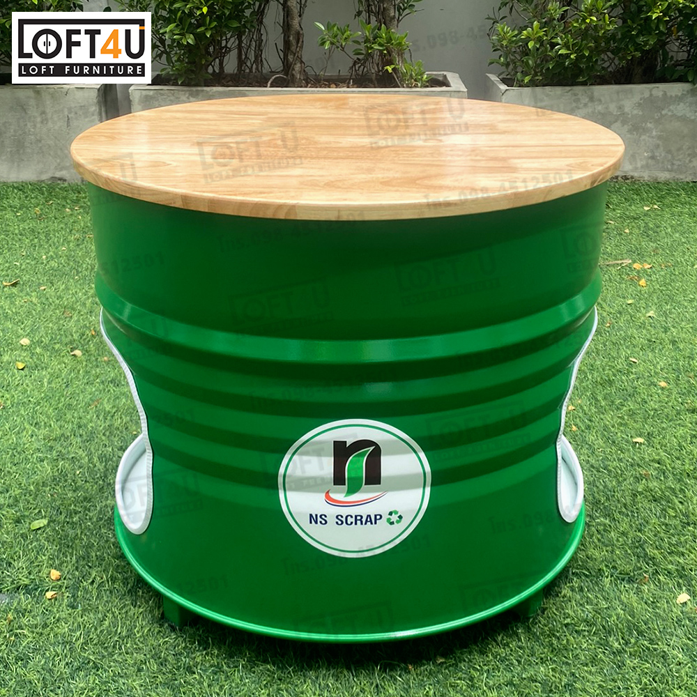 โต๊ะกลางกลม : Steel Barrel Table (60x60Cm)