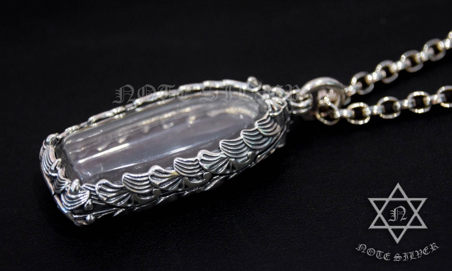 กรอบพระลายเกล็ดมังกร Sterling Silver 925 NSSV2021