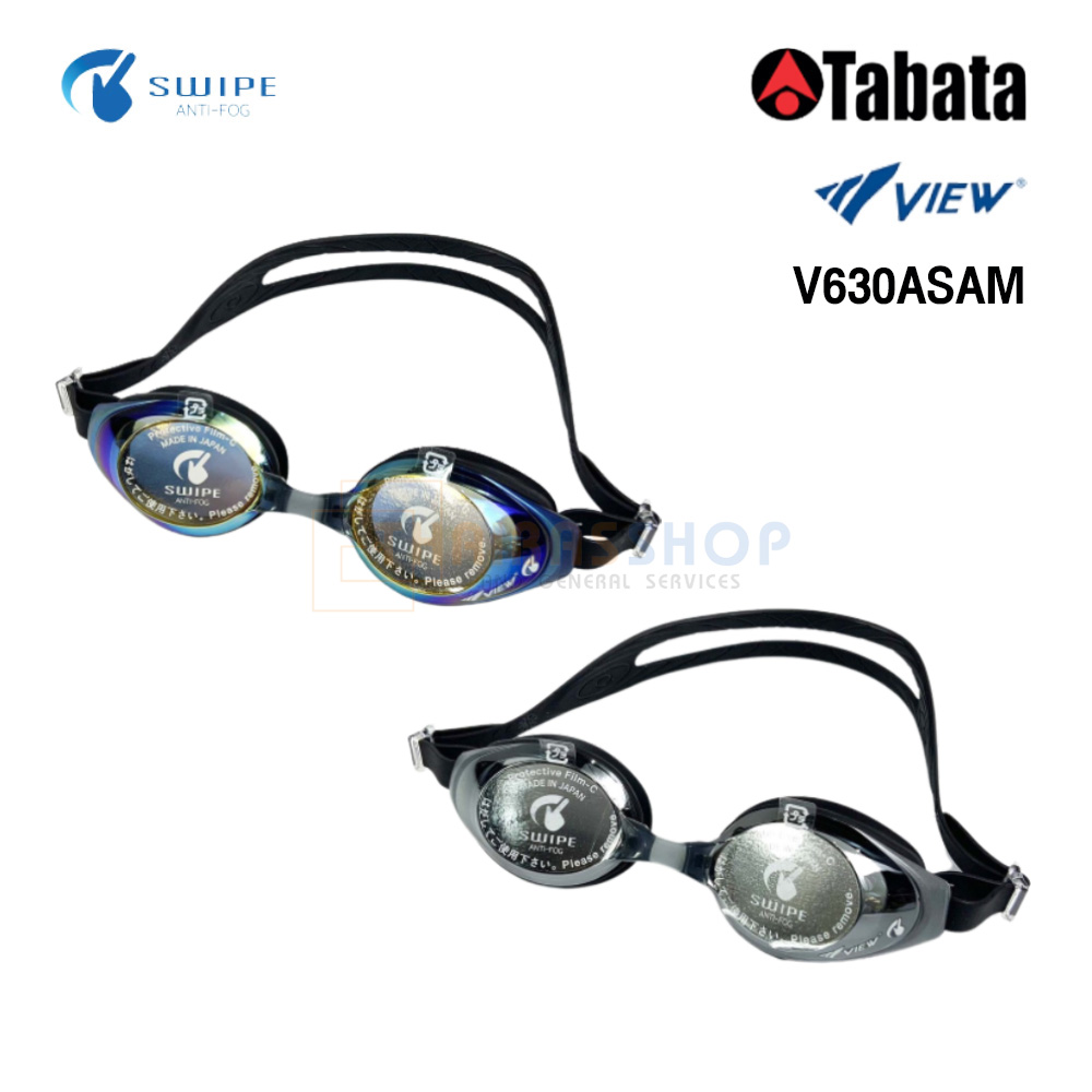 (ของแท้ 100%) VIEW แว่นตาว่ายน้ำ ซิลิโคน รุ่น V630ASAM เลนส์ฉาบปรอทป้องกันรังสี UV ตัดแสงสะท้อน