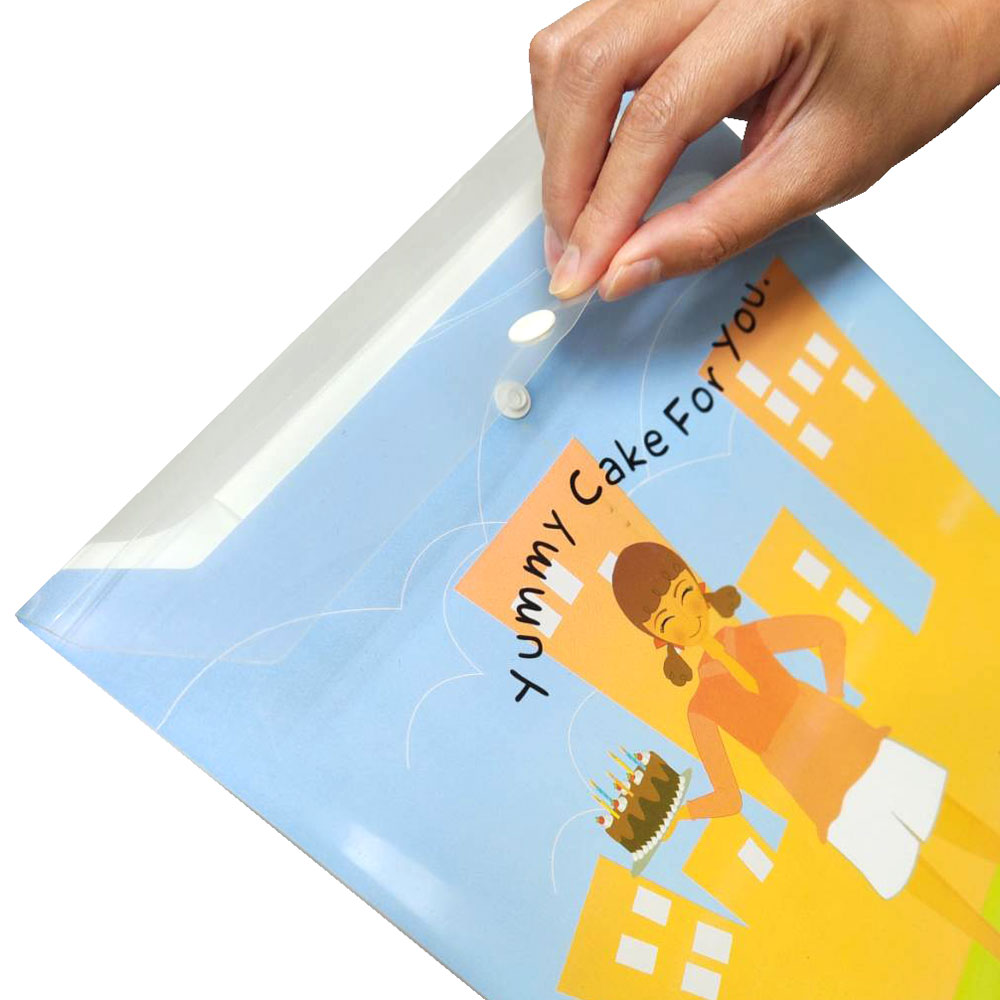 ด้านหน้า เปิด-ปิด ด้วยฝากระดุม ซองกระดุม A4 ลาย Relax PP-510