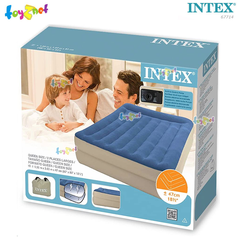 Intex Pillow Rest Raised Airbed w/Built-in AC Electric Pump - Queen no.67714