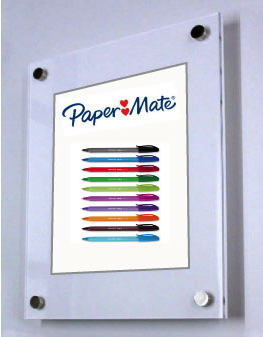 ป้ายสอดกระดาษแบบยกลอยจากผนัง ขนาด A3