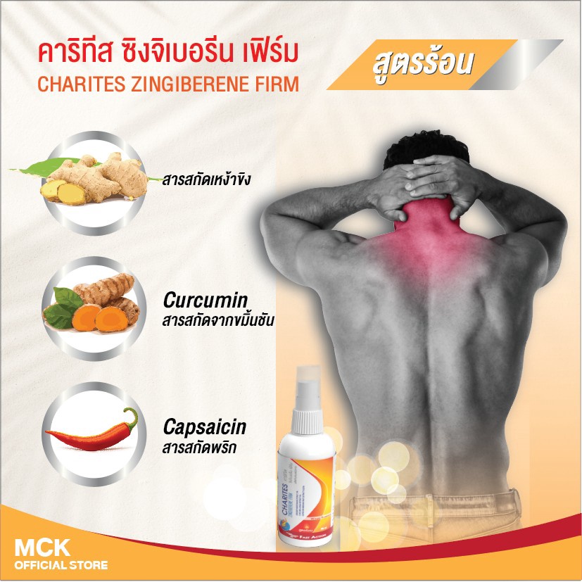 Charites Zingiberene Firm Spray สเปรย์สูตรร้อน 60 ml .
