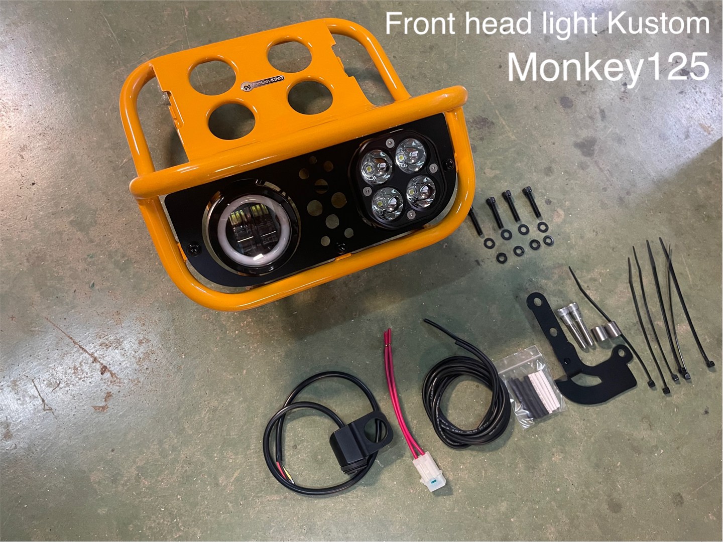 ไฟหน้า Motolord Front head light Kustom Monkey125 สีเหลือง ดำ แดง น้ำเงิน