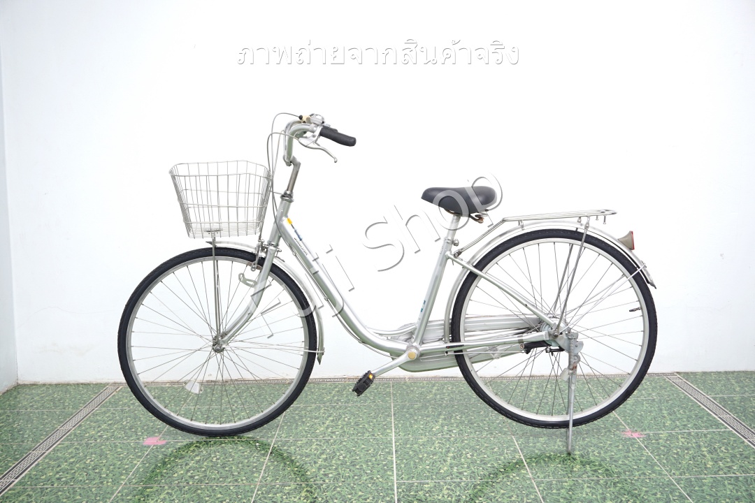 จักรยานแม่บ้านญี่ปุ่น - ล้อ 26 นิ้ว - มีเกียร์ - อลูมิเนียม - Bridgestone - สีเงิน [จักรยานมือสอง]