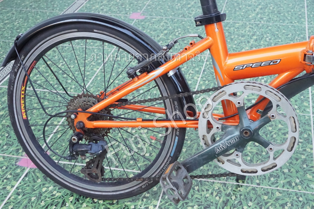 จักรยานพับได้ญี่ปุ่น - ล้อ 20 นิ้ว - มีเกียร์ - โครโมลี่ - Dahon Speed - สีส้ม [จักรยานมือสอง]