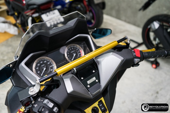 บาร์อเนกประสงค์ ยึดรูกระจก REVOLUTION (มีบู๊ชรอง+น็อตใส่ FORZA 300-350 ADV )