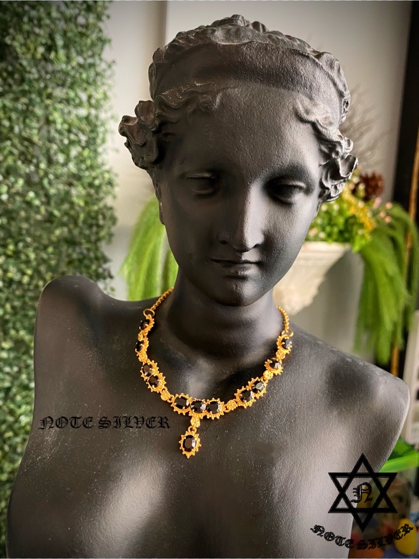 สร้อยคอทองคำแท้ 18K Gold ฝังนิลแท้ (มีเซต) NSGD2874