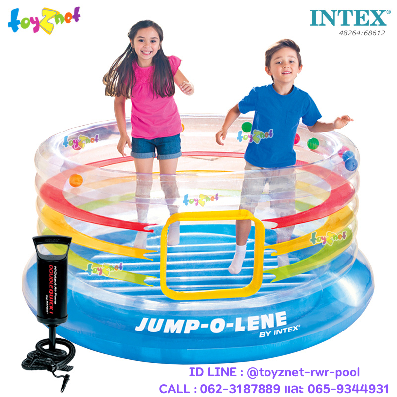 Intex Jump-O-Lene Transparent Ring Bounce 1.82x1.82x0.86 m no.48264 + DQI Air Pump
