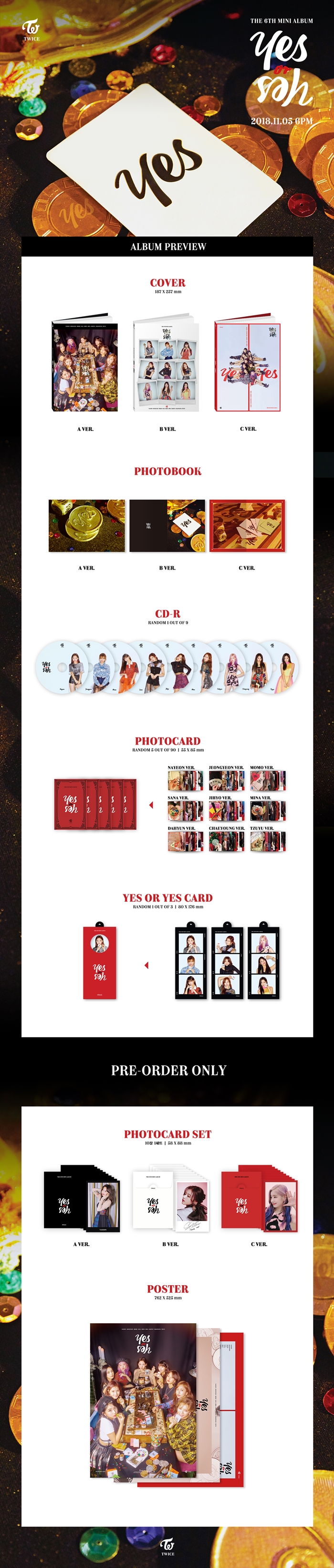 [PRE-ORDER] TWICE - 6th Mini Album "YES or YES"