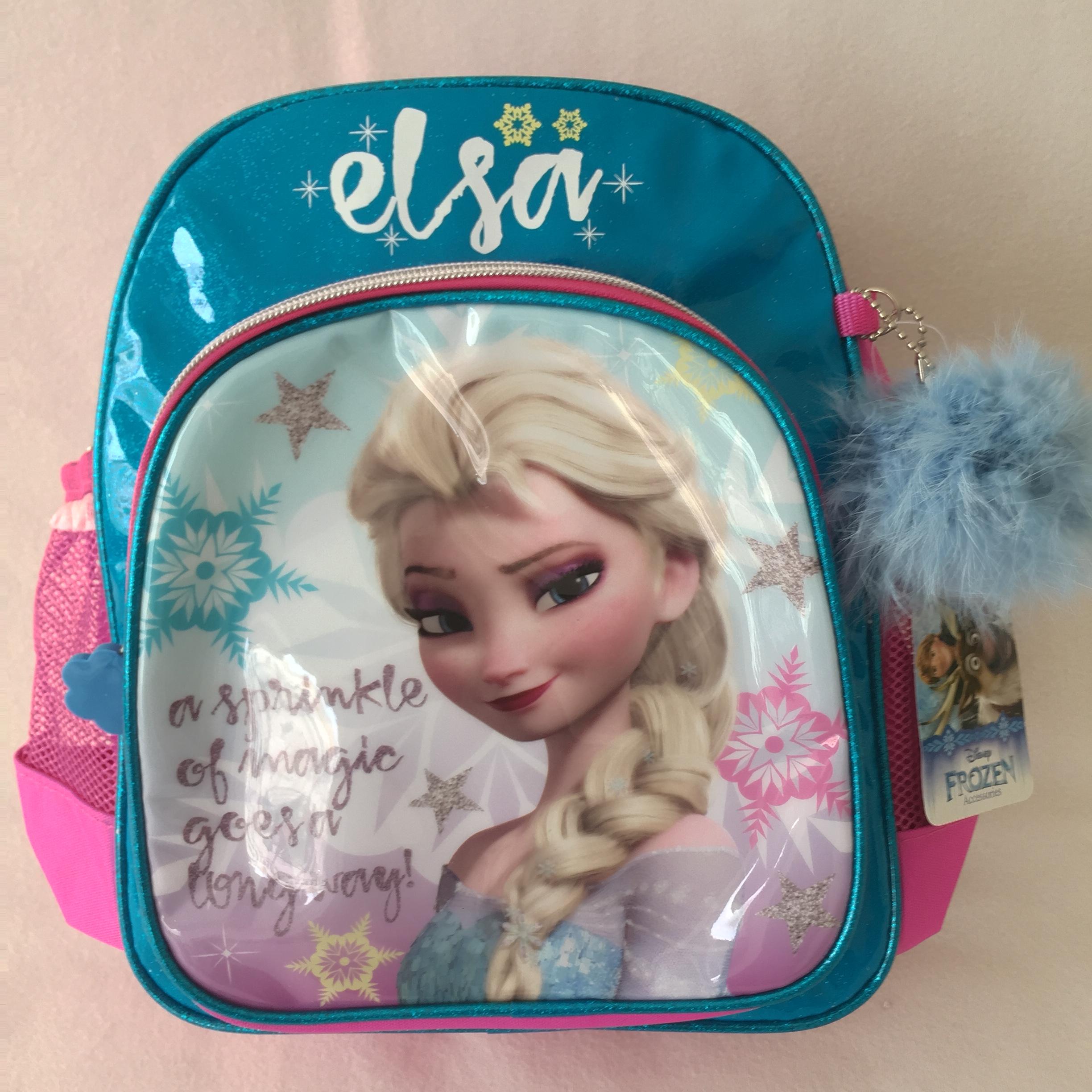 Disney กระเป๋าเป้ 10 นิ้ว โฟรเซ่น แอนนา เอลซ่า Frozen Anna Elsa Snow Queen Backpack กระเป๋าสะพาย กระเป๋านักเรียน กระเป๋าเด็ก ฟ้า 10 นิ้ว