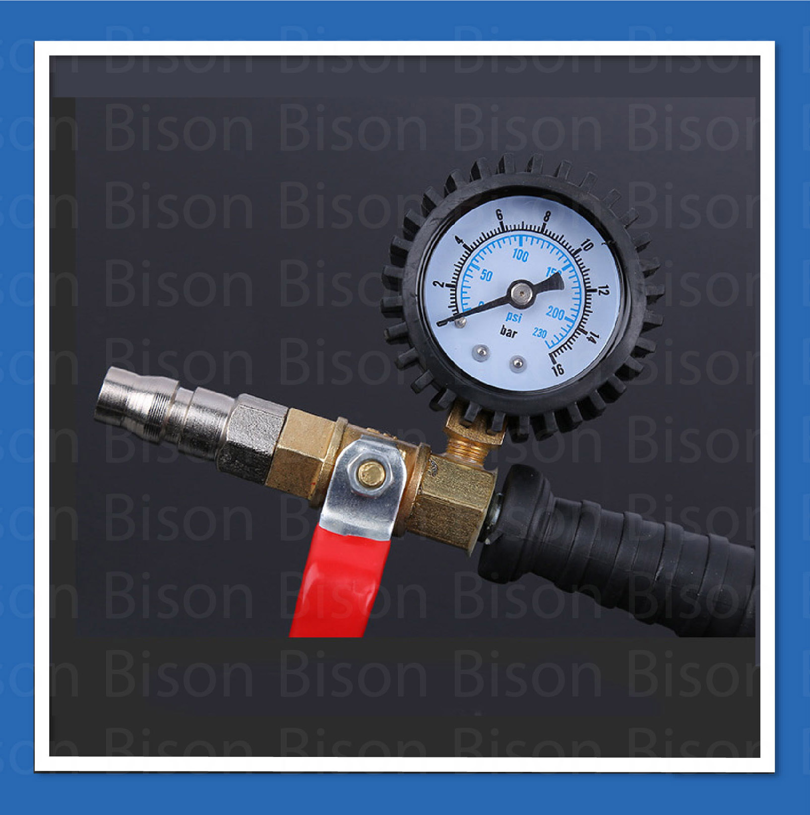 Bison AA-2 หัวเติมลมเร็ว แบบมีมาตรวัด หัวเติมลมยางรถยนต์