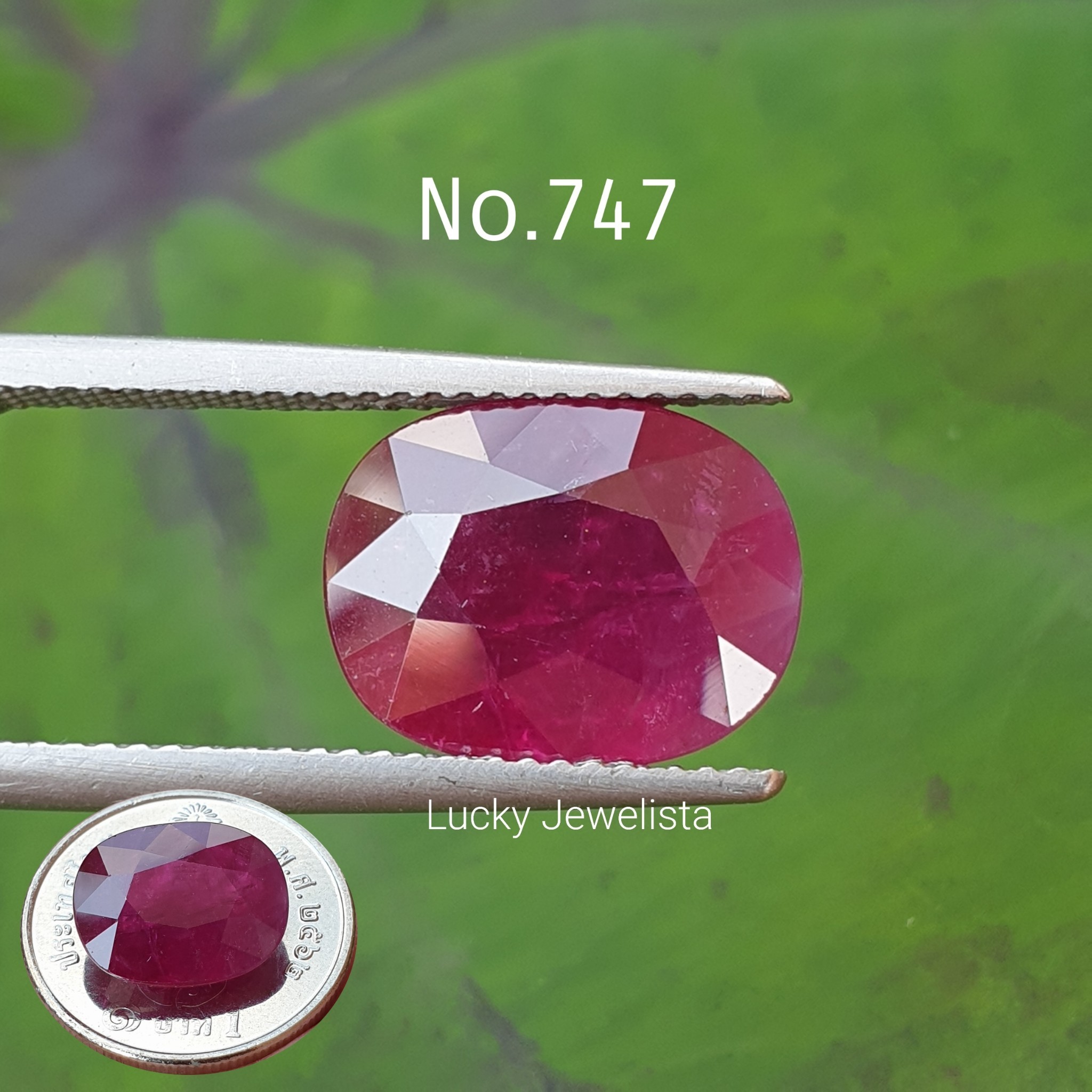 พลอยทับทิม Ruby sapphire พลอยเผาเก่า น้ำหนัก 5.73 กะรัต 1