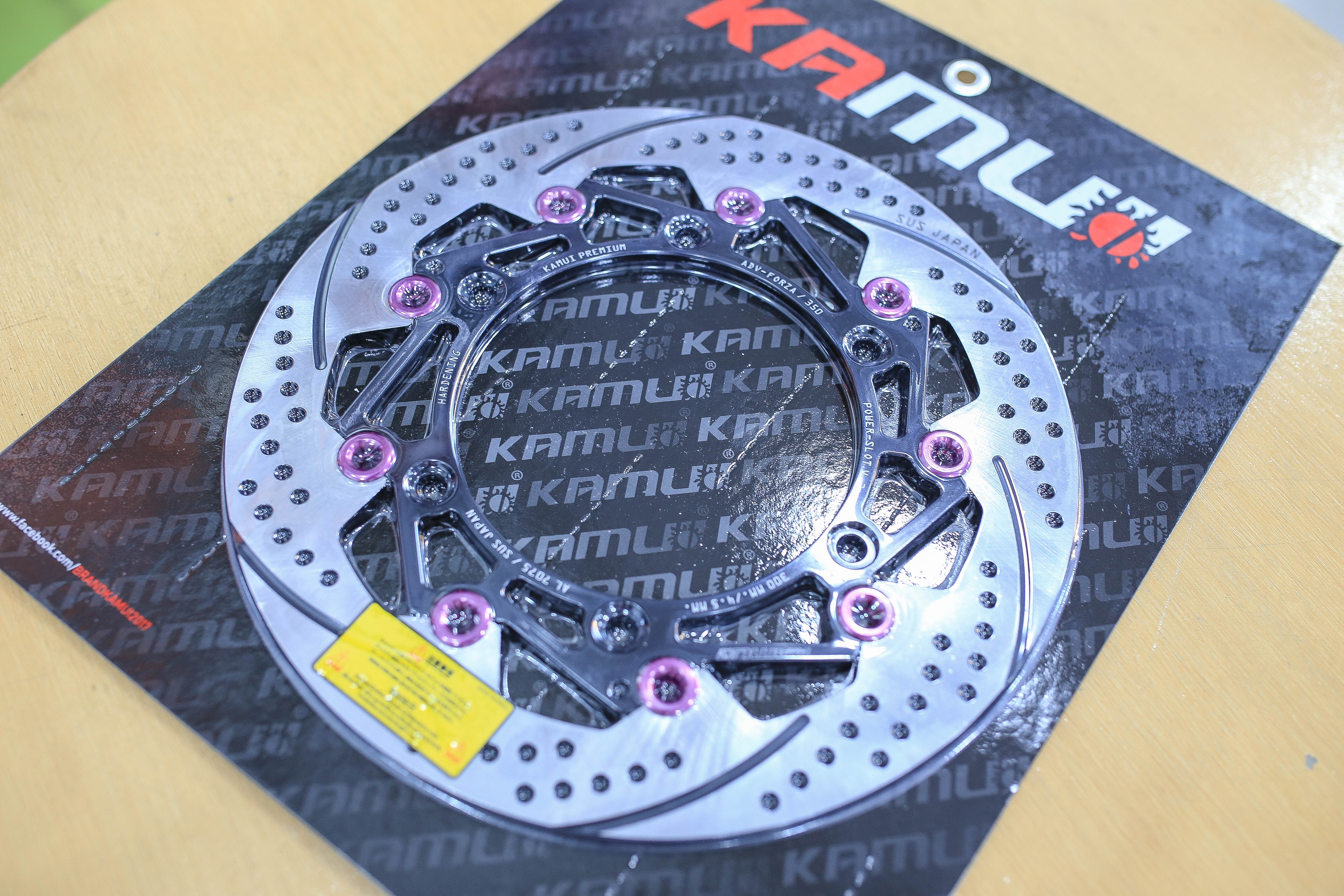 จานหน้า KAMUI FORZA 300-350 300มิล power slot v2 ใบจาน SUS STAR JAPAN