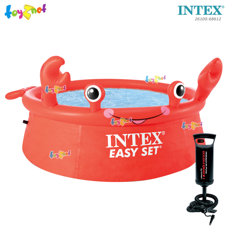 Intex Crab Easy Set Pool 6ft (1.83x0.51 m) no.26100 + DQI Air Pump