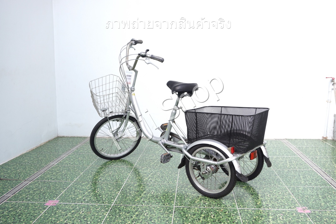 จักรยานสามล้อญี่ปุ่น - ล้อ 20/16 นิ้ว - มีเกียร์ - Natural Flow - สีเงิน [จักรยานมือสอง]