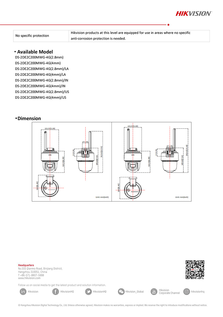 HIKVISION DS-2DE2C200MWG-4G กล้องวงจรปิด 4G ใส่ซิม 2MP Smart Hybrid Light Colorvu มีไมค์และลำโพงในตัว PAN/TILT ได้ BY BILLIONAIRE SECURETECH DS-2DE2C200MWG-4G