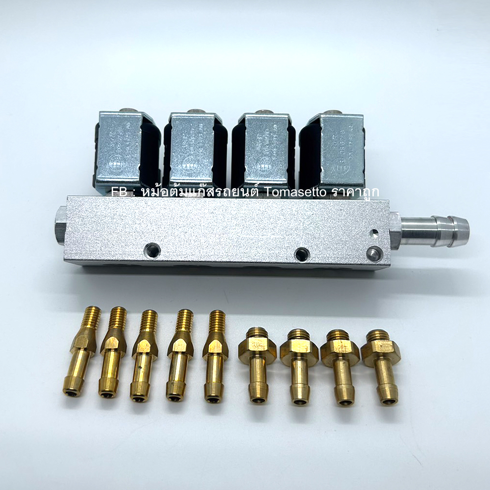 รางหัวฉีด Rail 4 สูบ (เทา) 3 โอห์ม