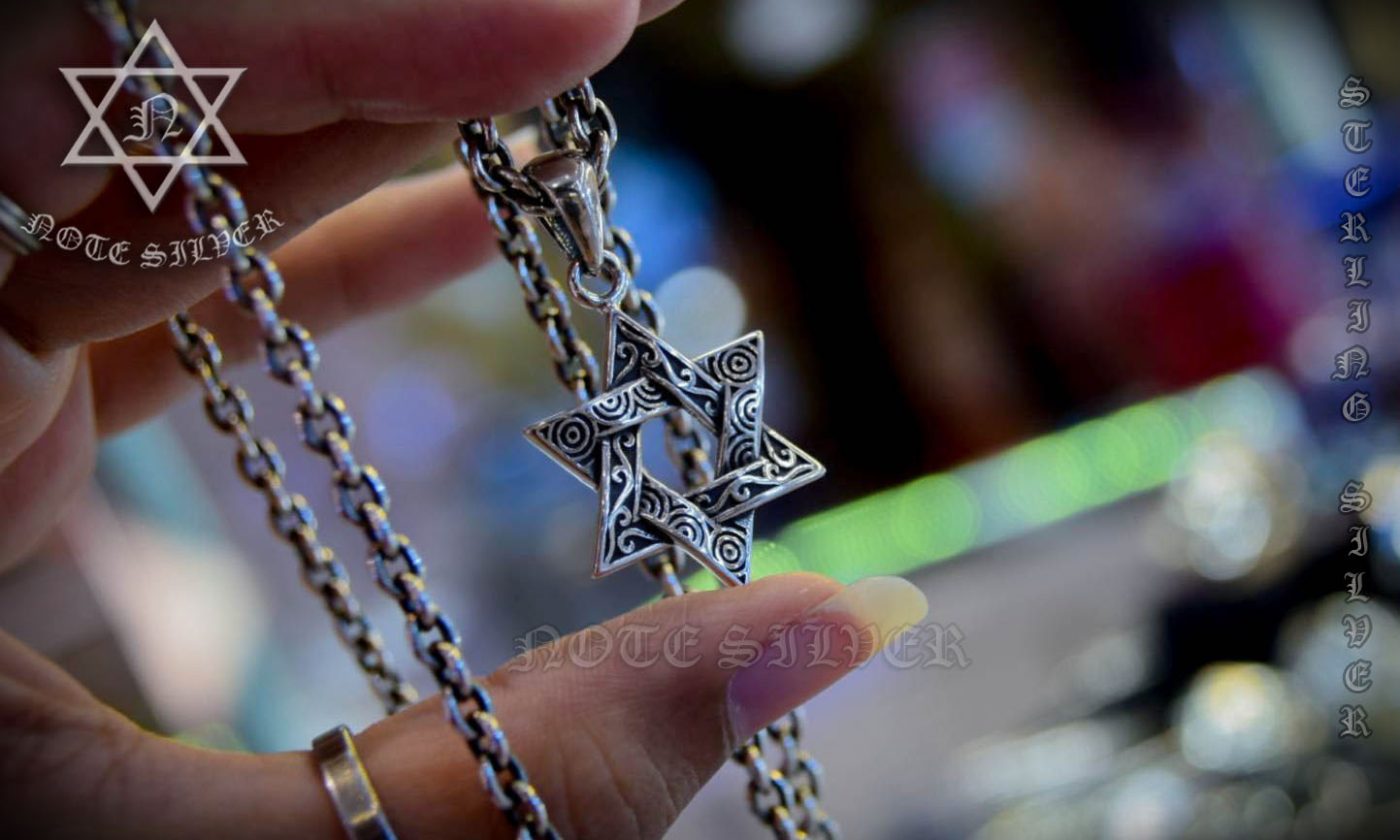 จี้ดาวหกแฉกลายกราฟฟิก Star of David Sterling Silver92.5 NSPD2763